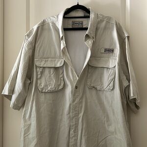 Bimini Bay men Button Down outdoorsman short sleeve vent shirt pockets size XXL